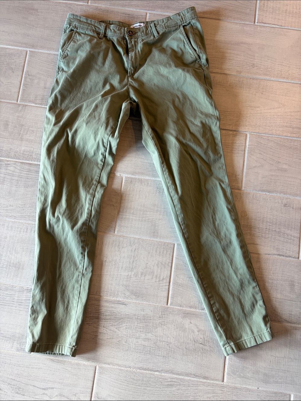 Jack & Jones Olive Green Slim Chinos